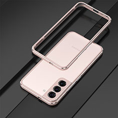Handyhülle Hülle Luxus Aluminium Metall Rahmen Tasche für Samsung Galaxy S22 5G Rosegold
