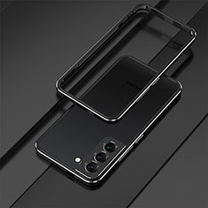 Handyhülle Hülle Luxus Aluminium Metall Rahmen Tasche für Samsung Galaxy S22 Plus 5G Schwarz