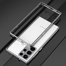 Handyhülle Hülle Luxus Aluminium Metall Rahmen Tasche für Samsung Galaxy S22 Ultra 5G Silber