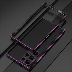 Handyhülle Hülle Luxus Aluminium Metall Rahmen Tasche für Samsung Galaxy S22 Ultra 5G Violett