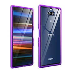 Handyhülle Hülle Luxus Aluminium Metall Rahmen Tasche für Sony Xperia 10 Plus Violett
