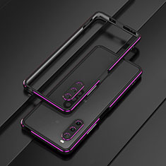 Handyhülle Hülle Luxus Aluminium Metall Rahmen Tasche für Sony Xperia 10 V Violett