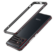 Handyhülle Hülle Luxus Aluminium Metall Rahmen Tasche für Vivo iQOO 9 5G Rot und Schwarz