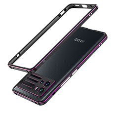 Handyhülle Hülle Luxus Aluminium Metall Rahmen Tasche für Vivo iQOO 9 5G Violett