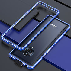 Handyhülle Hülle Luxus Aluminium Metall Rahmen Tasche für Vivo Nex 3S Blau