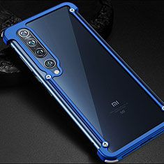 Handyhülle Hülle Luxus Aluminium Metall Rahmen Tasche für Xiaomi Mi 10 Pro Blau