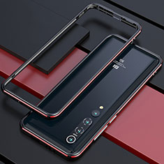 Handyhülle Hülle Luxus Aluminium Metall Rahmen Tasche für Xiaomi Mi 10 Rot und Schwarz