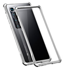 Handyhülle Hülle Luxus Aluminium Metall Rahmen Tasche für Xiaomi Mi 10 Ultra Silber