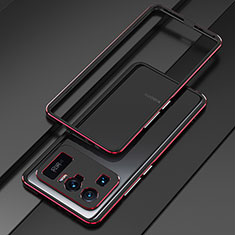 Handyhülle Hülle Luxus Aluminium Metall Rahmen Tasche für Xiaomi Mi 11 Ultra 5G Rot und Schwarz