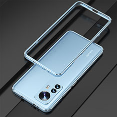 Handyhülle Hülle Luxus Aluminium Metall Rahmen Tasche für Xiaomi Mi 12 5G Blau