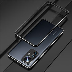 Handyhülle Hülle Luxus Aluminium Metall Rahmen Tasche für Xiaomi Mi 12 5G Schwarz