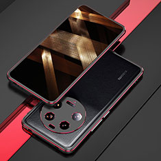 Handyhülle Hülle Luxus Aluminium Metall Rahmen Tasche für Xiaomi Mi 13 Ultra 5G Rot und Schwarz