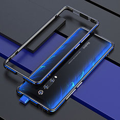 Handyhülle Hülle Luxus Aluminium Metall Rahmen Tasche für Xiaomi Mi 9T Blau und Schwarz