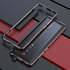 Handyhülle Hülle Luxus Aluminium Metall Rahmen Tasche für Xiaomi Mi 9T Pro Rot und Schwarz