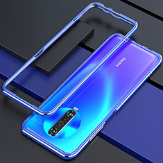 Handyhülle Hülle Luxus Aluminium Metall Rahmen Tasche für Xiaomi Redmi K30 5G Blau