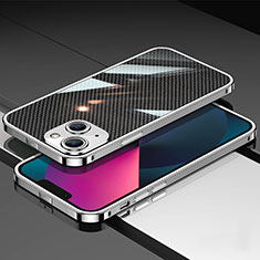 Handyhülle Hülle Luxus Aluminium Metall Rahmen Tasche JL1 für Apple iPhone 13 Silber