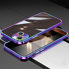 Handyhülle Hülle Luxus Aluminium Metall Rahmen Tasche JL1 für Apple iPhone 15 Plus Bunt