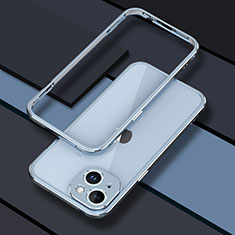 Handyhülle Hülle Luxus Aluminium Metall Rahmen Tasche JZ1 für Apple iPhone 14 Plus Hellblau