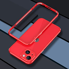 Handyhülle Hülle Luxus Aluminium Metall Rahmen Tasche JZ1 für Apple iPhone 14 Rot