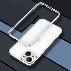Handyhülle Hülle Luxus Aluminium Metall Rahmen Tasche JZ1 für Apple iPhone 14 Silber