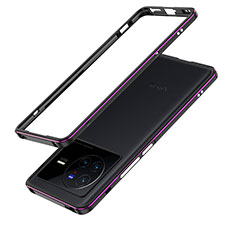 Handyhülle Hülle Luxus Aluminium Metall Rahmen Tasche JZ1 für Vivo X80 5G Violett