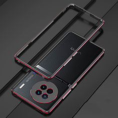 Handyhülle Hülle Luxus Aluminium Metall Rahmen Tasche JZ1 für Vivo X90 5G Rot und Schwarz