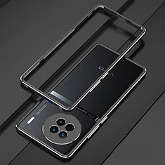 Handyhülle Hülle Luxus Aluminium Metall Rahmen Tasche JZ1 für Vivo X90 5G Schwarz