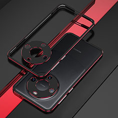 Handyhülle Hülle Luxus Aluminium Metall Rahmen Tasche JZ4 für Huawei Mate 60 Pro+ Plus Rot und Schwarz