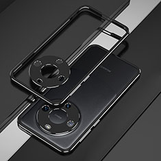 Handyhülle Hülle Luxus Aluminium Metall Rahmen Tasche JZ4 für Huawei Mate 60 Pro Silber und Schwarz