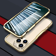 Handyhülle Hülle Luxus Aluminium Metall Rahmen Tasche LF1 für Apple iPhone 13 Pro Gold