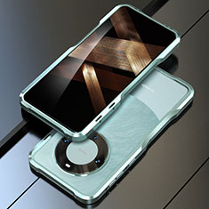 Handyhülle Hülle Luxus Aluminium Metall Rahmen Tasche LF1 für Huawei Mate 60 Cyan