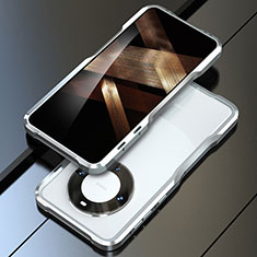Handyhülle Hülle Luxus Aluminium Metall Rahmen Tasche LF1 für Huawei Mate 60 Pro+ Plus Silber