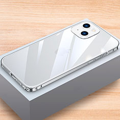 Handyhülle Hülle Luxus Aluminium Metall Rahmen Tasche LK1 für Apple iPhone 13 Silber