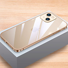 Handyhülle Hülle Luxus Aluminium Metall Rahmen Tasche LK1 für Apple iPhone 14 Gold