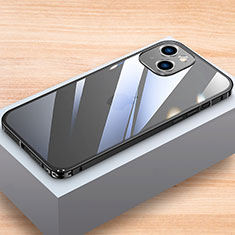 Handyhülle Hülle Luxus Aluminium Metall Rahmen Tasche LK1 für Apple iPhone 14 Schwarz