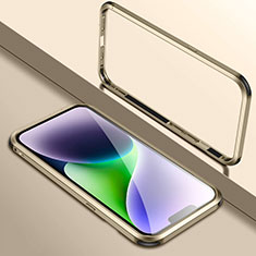 Handyhülle Hülle Luxus Aluminium Metall Rahmen Tasche LK2 für Apple iPhone 14 Gold