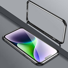 Handyhülle Hülle Luxus Aluminium Metall Rahmen Tasche LK2 für Apple iPhone 14 Plus Schwarz