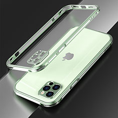 Handyhülle Hülle Luxus Aluminium Metall Rahmen Tasche N01 für Apple iPhone 12 Pro Max Minzgrün
