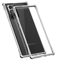 Handyhülle Hülle Luxus Aluminium Metall Rahmen Tasche N01 für Samsung Galaxy Note 20 Ultra 5G Silber