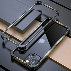 Handyhülle Hülle Luxus Aluminium Metall Rahmen Tasche N03 für Apple iPhone 12 Pro Gold