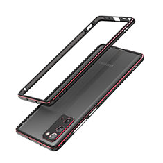 Handyhülle Hülle Luxus Aluminium Metall Rahmen Tasche N03 für Samsung Galaxy Note 20 5G Rot und Schwarz