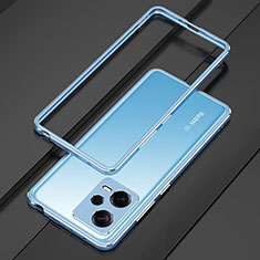 Handyhülle Hülle Luxus Aluminium Metall Rahmen Tasche S01 für Xiaomi Redmi Note 12 Explorer Blau