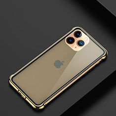 Handyhülle Hülle Luxus Aluminium Metall Rahmen Tasche T01 für Apple iPhone 11 Pro Gold