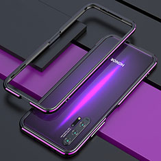 Handyhülle Hülle Luxus Aluminium Metall Rahmen Tasche T01 für Huawei Honor 20 Pro Violett