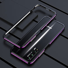 Handyhülle Hülle Luxus Aluminium Metall Rahmen Tasche T01 für Huawei Honor 20 Violett