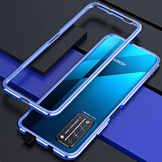 Handyhülle Hülle Luxus Aluminium Metall Rahmen Tasche T01 für Huawei Honor X10 5G Blau