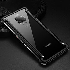 Handyhülle Hülle Luxus Aluminium Metall Rahmen Tasche T01 für Huawei Mate 20 X 5G Schwarz