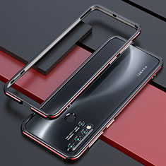 Handyhülle Hülle Luxus Aluminium Metall Rahmen Tasche T01 für Huawei Nova 5i Rot und Schwarz