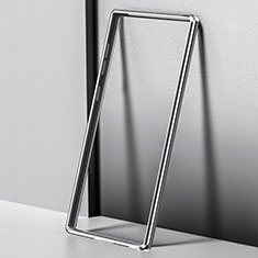 Handyhülle Hülle Luxus Aluminium Metall Rahmen Tasche T01 für Samsung Galaxy Note 10 Silber