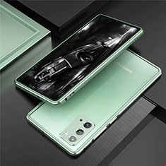 Handyhülle Hülle Luxus Aluminium Metall Rahmen Tasche T01 für Samsung Galaxy Note 20 5G Minzgrün